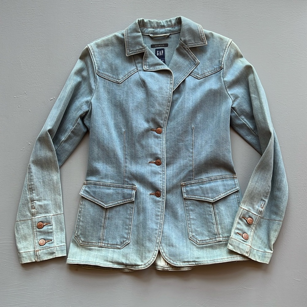 Vintage 2001 Gap Denim Blazer Sz s